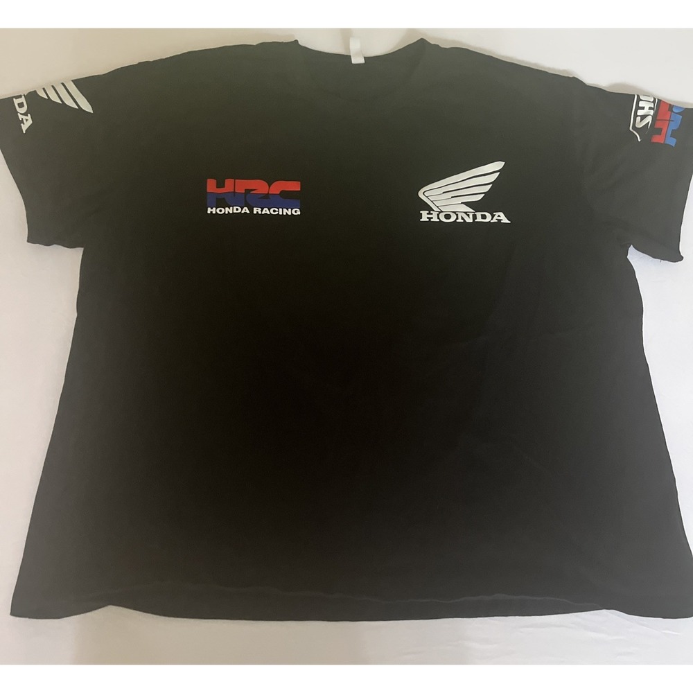 Honda Racing Shirt Mens 4 XL Black Wing Logo HRC Racing Motorsport Graphic Tee
